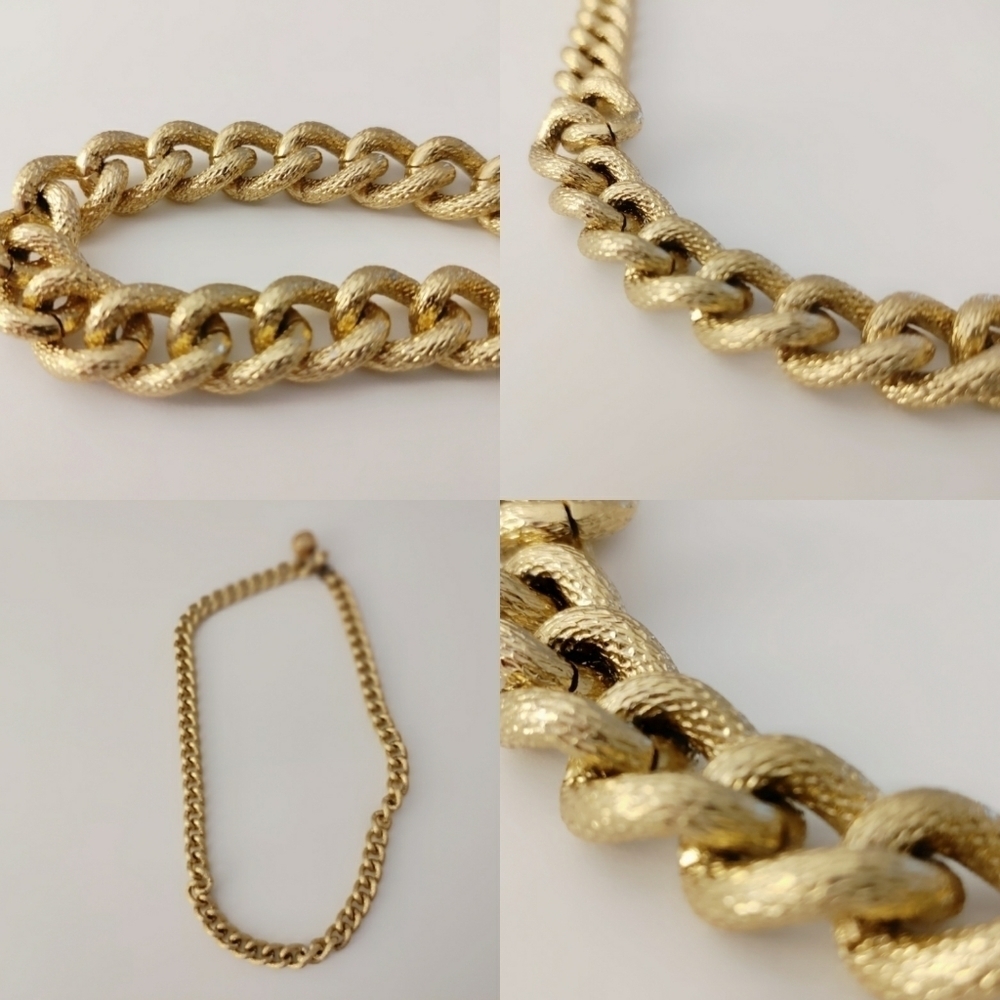 VINTAGE Curb Link Gold Chain Necklace Large 1980 - Picture 12 of 14